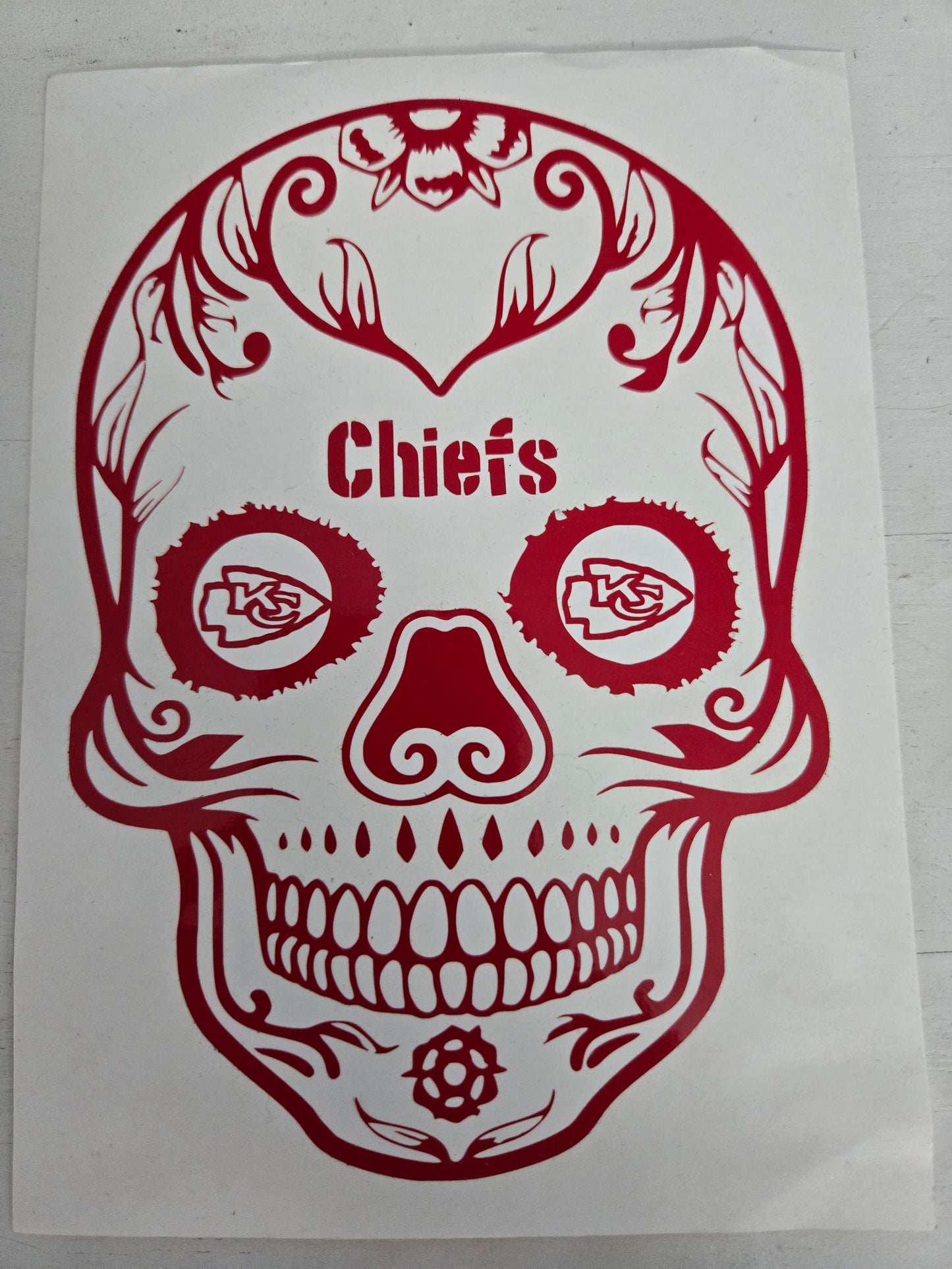 Vinyl Decal | Chiefs Sugar Skull | Cars, Laptops, Etc