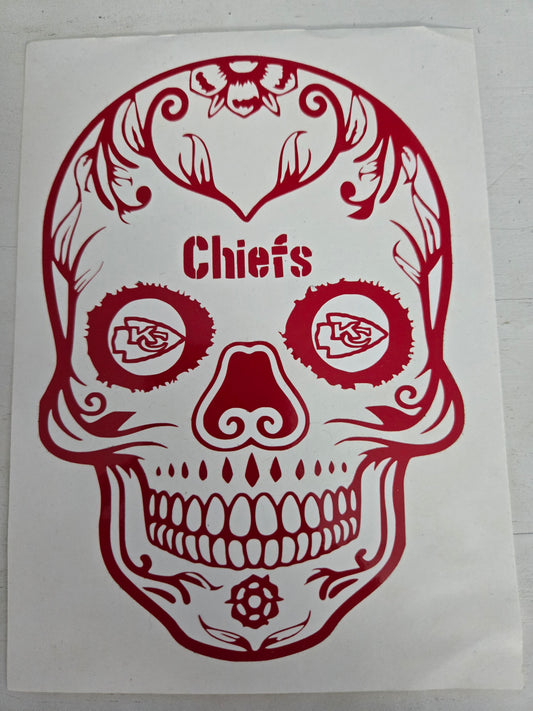 Vinyl Decal | Chiefs Sugar Skull | Cars, Laptops, Etc