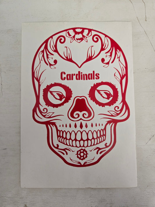 Vinyl Decal | Cardinals Sugar Skull | Cars, Laptops, Etc