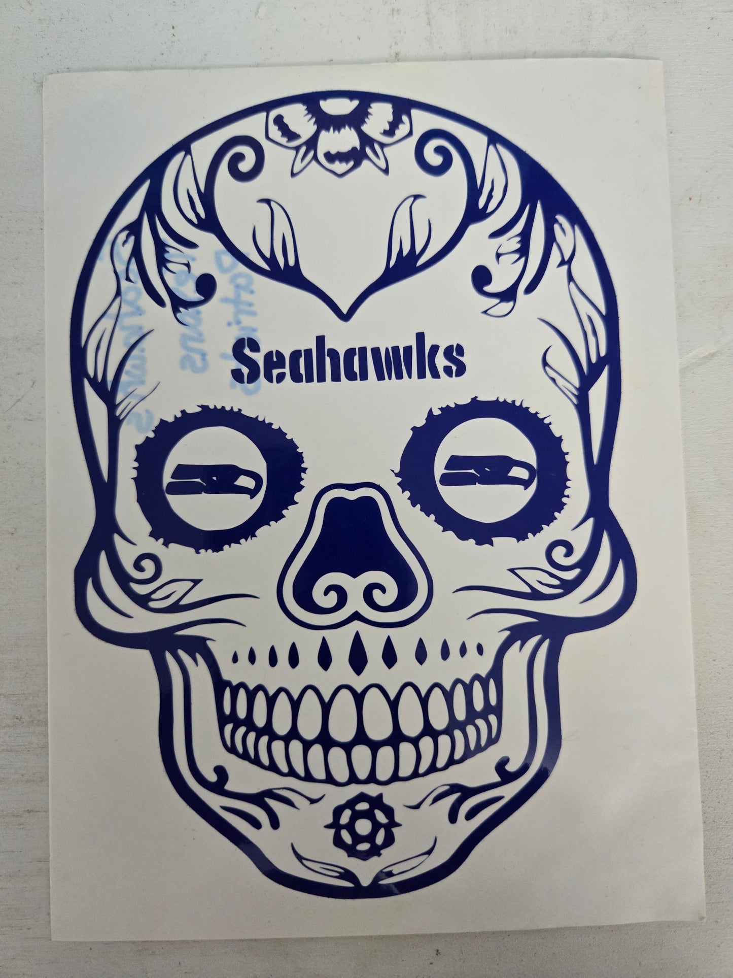 Vinyl Decal | Seahawks Sugar Skull | Cars, Laptops, Etc