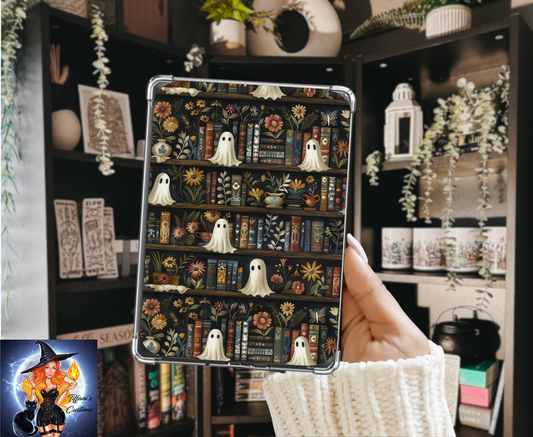 Fall Ghosties Bookshelf | Kindle Insert for Clear Case | Optional Lamination