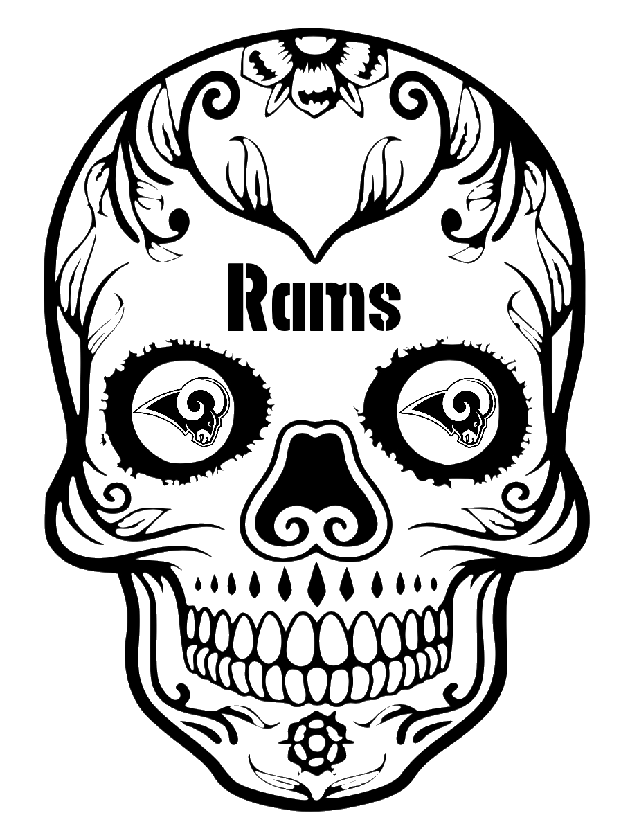Vinyl Decal | Rams Sugar Skull | Cars, Laptops, Etc