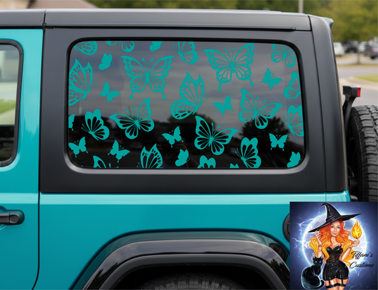 Butterflies |  Full Coverage Car Window Decal | Premium Full Kit |