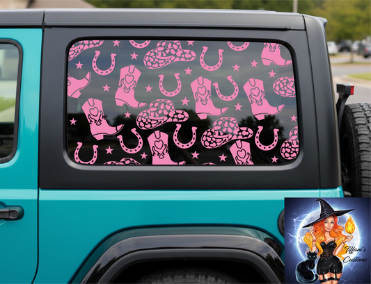 Cowgirl |  Full Coverage Car Window Decal | Premium Full Kit |