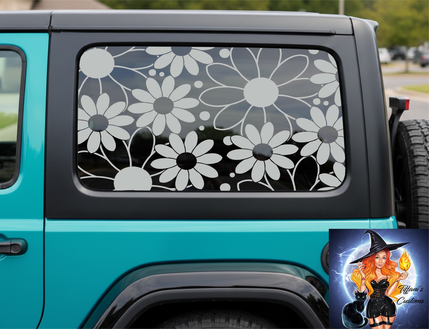 Daisies |  Full Coverage Car Window Decal | Premium Full Kit |