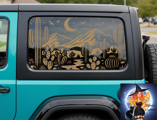 Desert Scene |  Full Coverage Car Window Decal | Premium Full Kit |