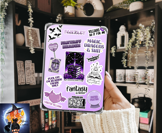 Purple Fantasy  |  Romantasy Kindle Insert for Clear Case | Optional Lamination