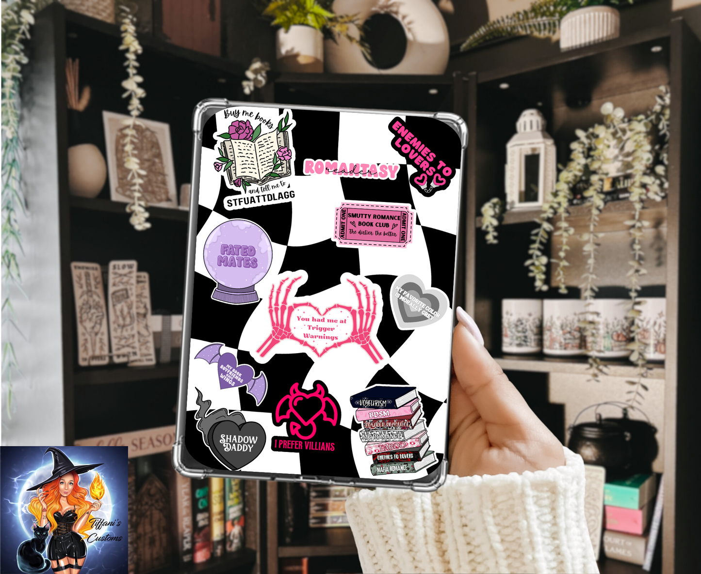 Romantasy Shadow Daddy Mixed  |  Dark Romance Kindle Insert for Clear Case | Optional Lamination