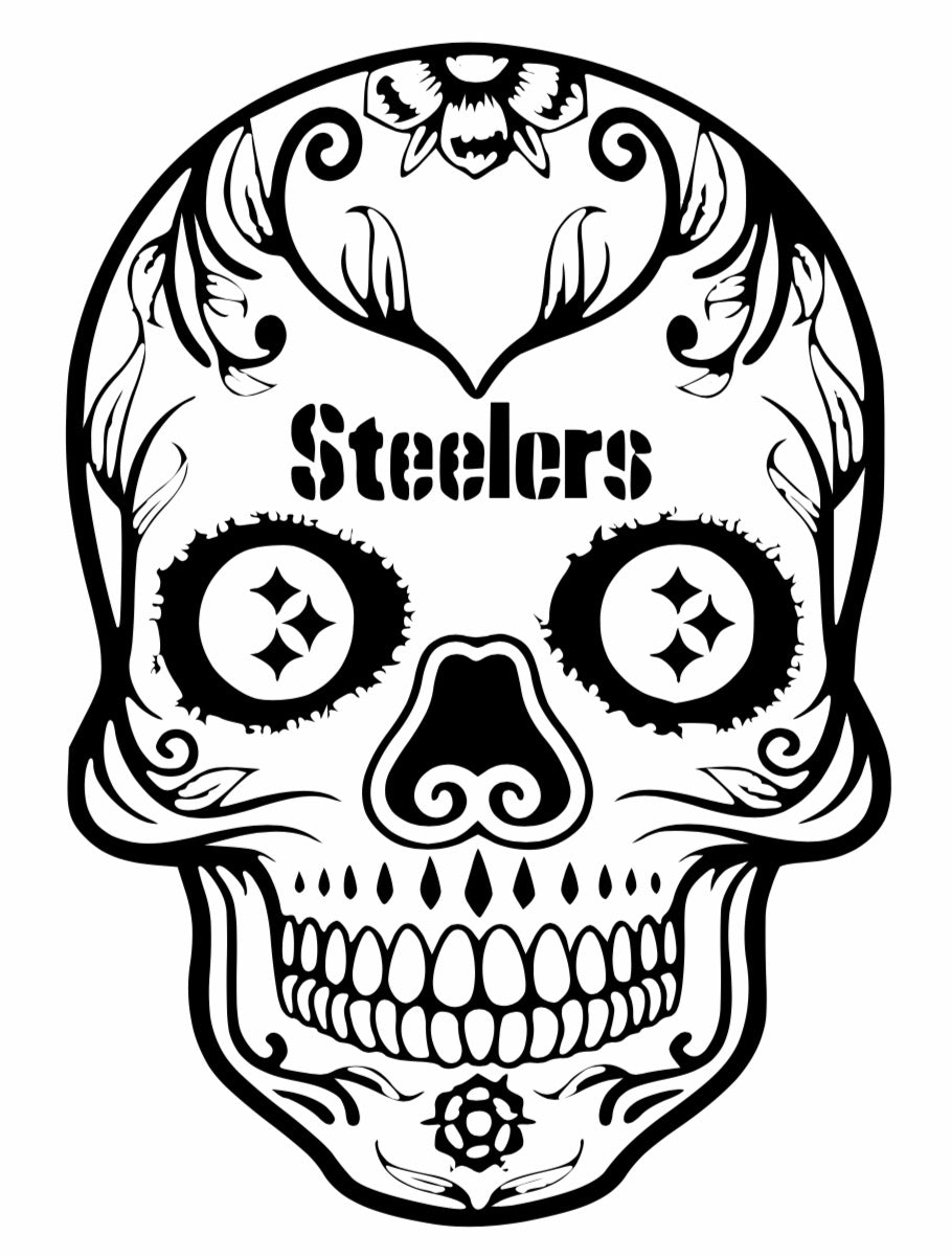 Vinyl Decal | Steelers Sugar Skull | Cars, Laptops, Etc.