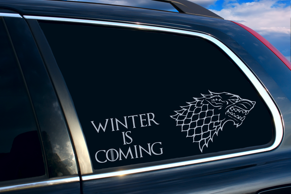 Vinyl Decal | GoT Inspired Dire Wolf/Winter Is Coming | Cars, Laptops, Etc