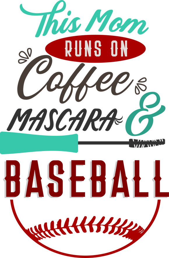 Vinyl Decal | Coffee Mascara Baseball Mom | Cars, Laptops, Etc.