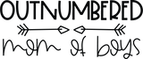 Vinyl Decal | Outnumbered Mom of Boys | Cars, Laptops, Etc.