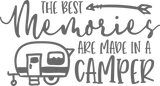 Vinyl Decal | Best Memories Made In A Camper | Cars, Laptops, Etc.