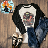 Welcome To Halloween Raglan *Sublimation T-Shirt - MADE TO ORDER*