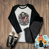 Welcome To Halloween Raglan *Sublimation T-Shirt - MADE TO ORDER*