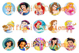 Disney Princess and Prince Bottle Cap Images *DIGITAL DOWNLOAD*
