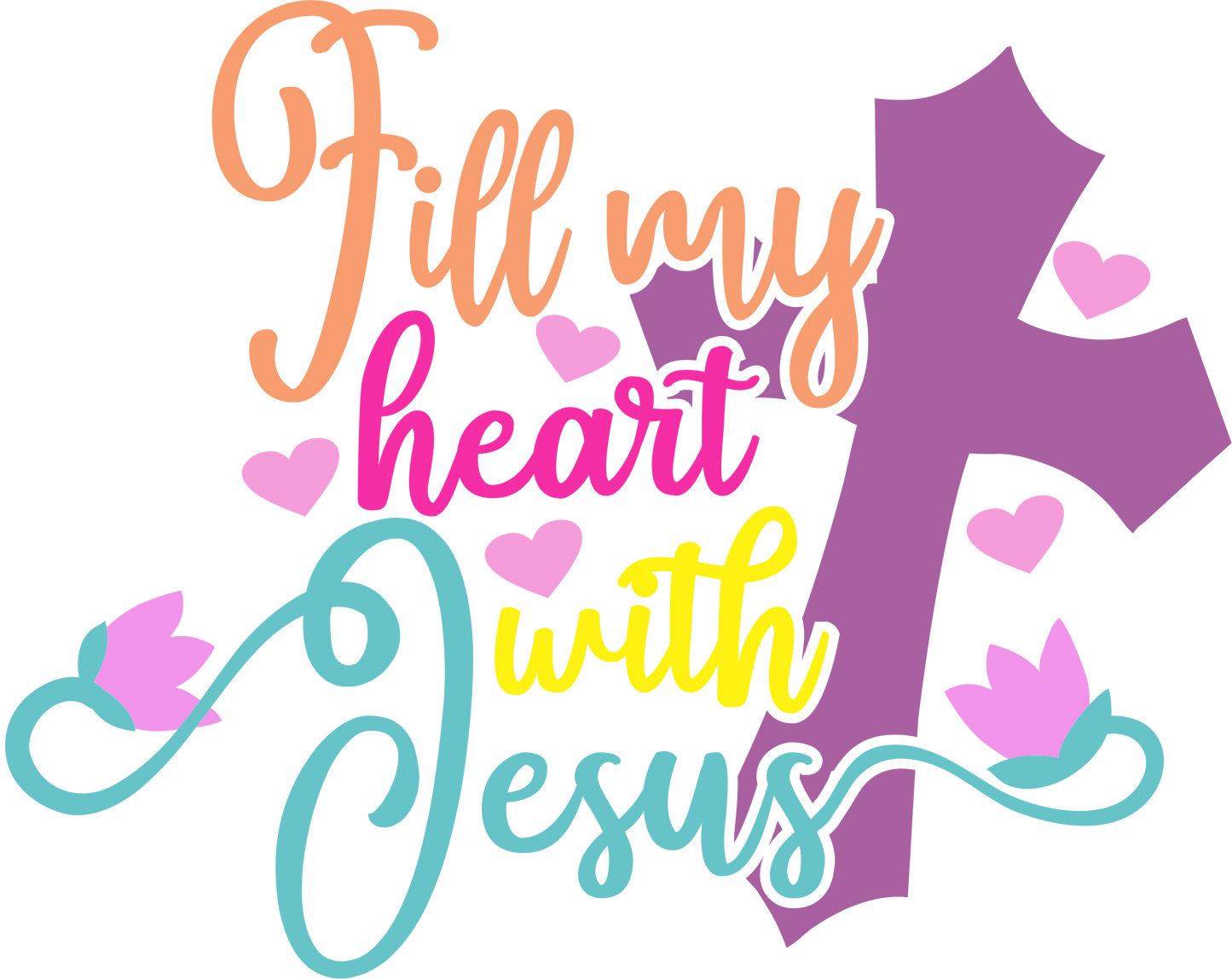 Vinyl Decal | Fill my heart with Jesus | Cars, Laptops, Etc.