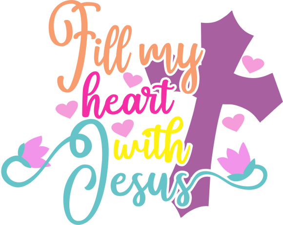 Vinyl Decal | Fill my heart with Jesus | Cars, Laptops, Etc.