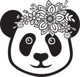 Vinyl Decal | Floral Panda | Cars, Laptops, Etc.