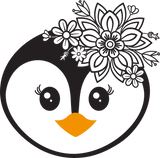 Vinyl Decal | Floral Penguin | Cars, Laptops, Etc.