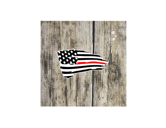 Sticker | Thin Red Line Flag | Water bottles, Laptops, Etc