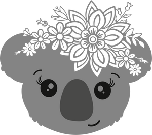 Vinyl Decal | Floral Koala | Cars, Laptops, Etc.