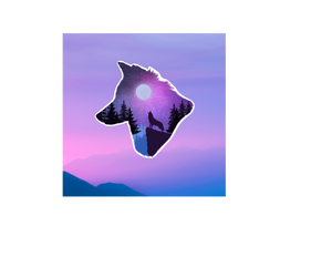 Sticker | Wolf Silhouette | Water bottles, Laptops, Etc