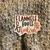 Sticker | Flannels Boots Bonfires | Water bottles, Laptops, Etc